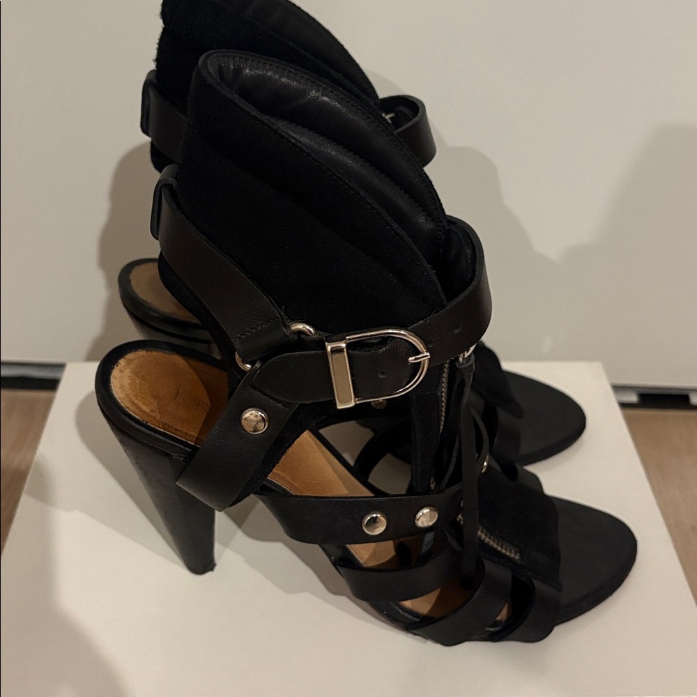 Black Iro Gladiator Open Toe Booties - image 4